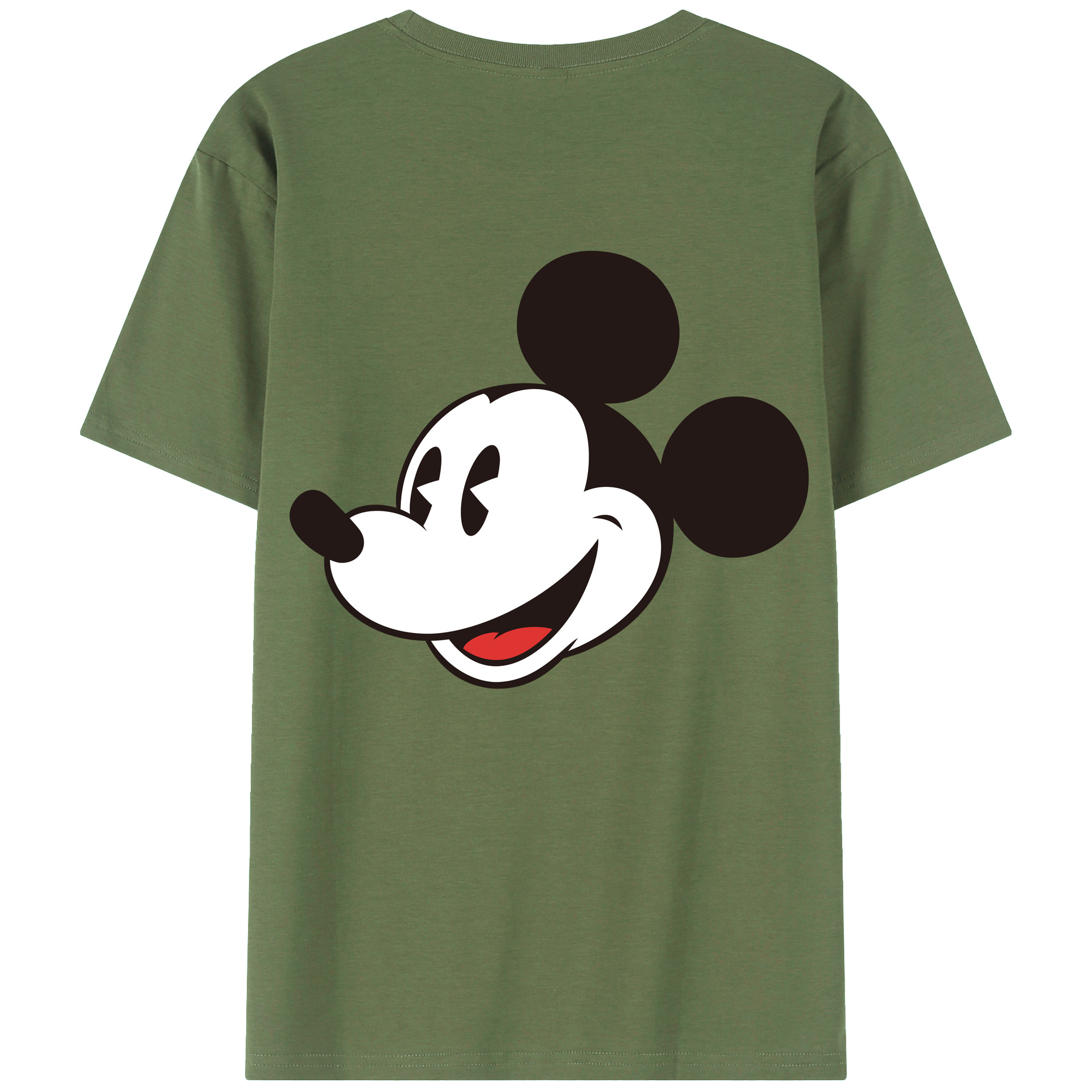 ミッキーマウス Mickey Mouse 綿100％ メンズ半袖Tシャツ（バックプリント） 通気性